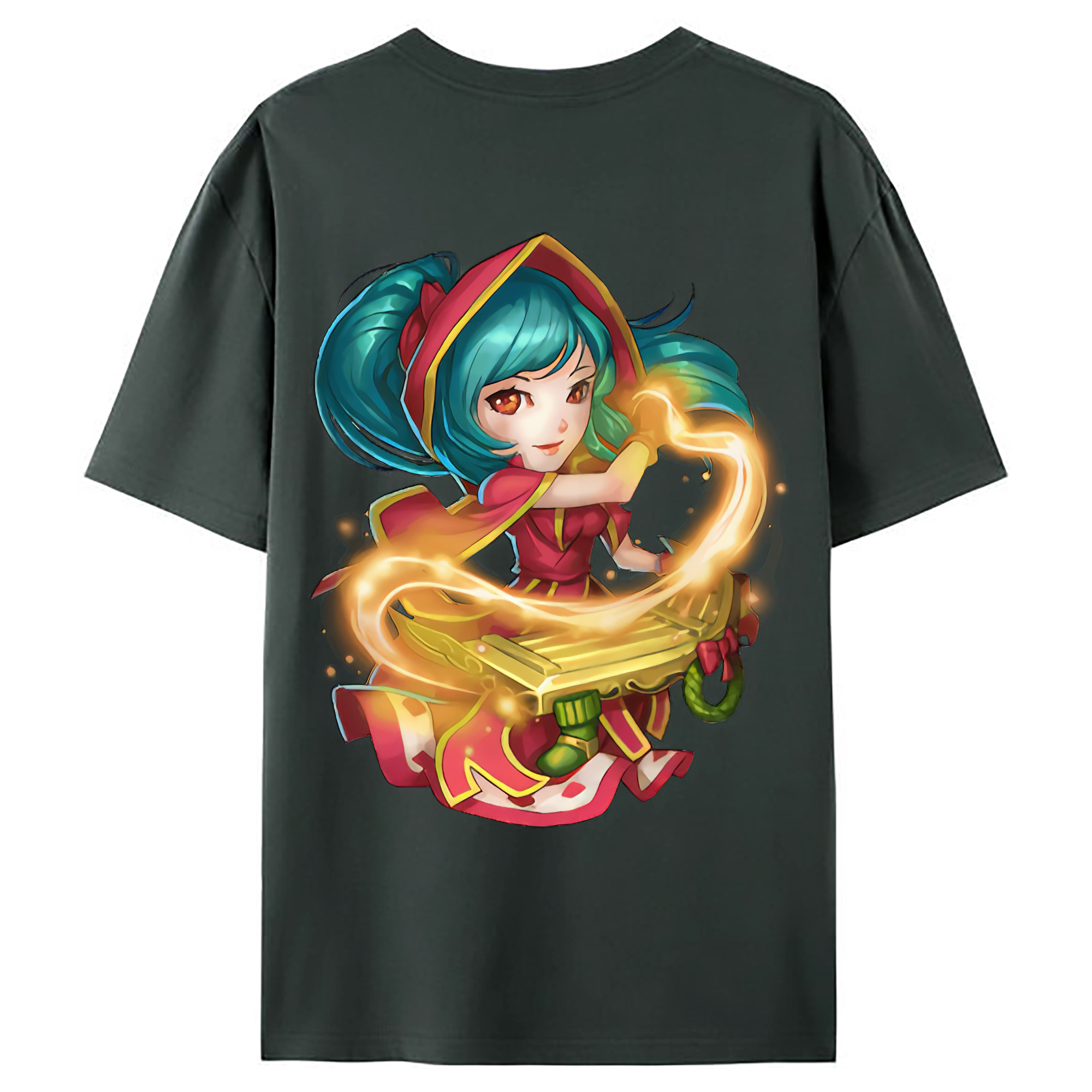 （画像用） リーグ・オブ・レジェンド League of Legends LOL 綿100％ メンズ半袖Tシャツ（バックプリント） 通気性